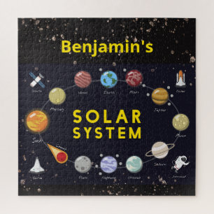 Puzzle Système solaire pour enfants Monogramme Voie Lacté