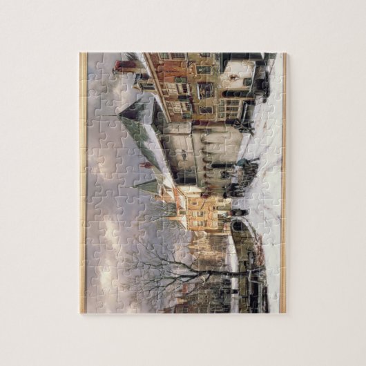 Puzzle T31117 une vue d'une ville néerlandaise en hiver (Vertical)