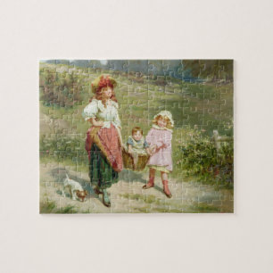 Puzzle T33572 au marché, pour acheter un gros porc