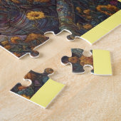 Puzzle T-rex dans un champ de tournesol (Côté)