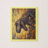 Puzzle T-rex dans un champ de tournesols (Vertical)