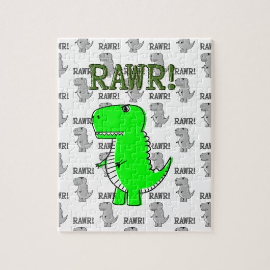 Puzzle T-Rex mignon et en colère avec Motif noir et blanc (Vertical)