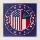 Puzzle T-shirt Géorgie, autocollant Géorgie, (Horizontal)