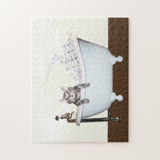 Puzzle Tabby cat dans la baignoire (Vertical)