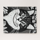 Puzzle Tabby Cat entouré de fleurs (Horizontal)