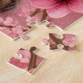 Puzzle Tabby Chat Japonais Cerisier Fleur Kitten (Côté)