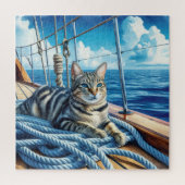 Puzzle Tabby Chat Sur Les Cordes De Bateau (Vertical)