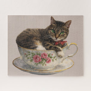 Puzzle Tabby dans une tasse de thé
