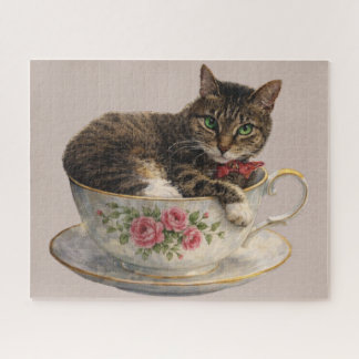 Puzzle Tabby dans une tasse de thé