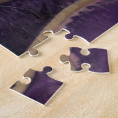 Puzzle Tabby Kitten dans un lit violet (Côté)