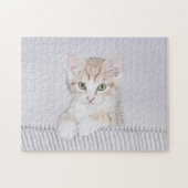 Puzzle Tabby Orange Kitten Peinture - Art Chat original (Horizontal)
