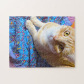 Puzzle Tabby orange sur couette (Horizontal)