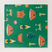 Puzzle Table festive de Noël, motif vintage. (Horizontal)