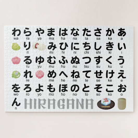 Puzzle Table Hiragana japonaise (Wagashi) (Horizontal)
