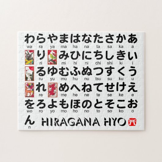 Puzzle Table japonaise de Hiragana (alphabet) (Horizontal)