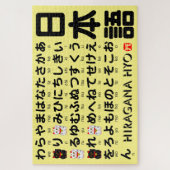 Puzzle Table japonaise Hiragana (Chat chanceux) (Vertical)
