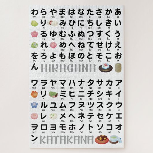 Puzzle Table japonaise Hiragana & Katakana (Wagashi) (Vertical)