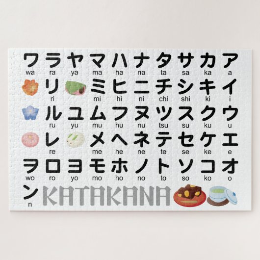 Puzzle Table Katakana japonaise (Wagashi) (Horizontal)