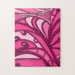 Puzzle Tableau Abstrait à panneau rose