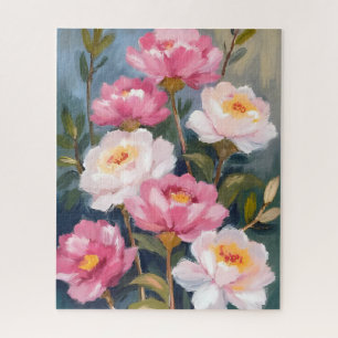 Puzzle Tableau de bouquet de fleurs de pivoines roses