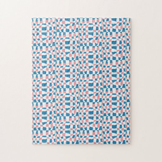 Puzzle Tableau de contrôle bleu rose rétro Abstrait (Vertical)