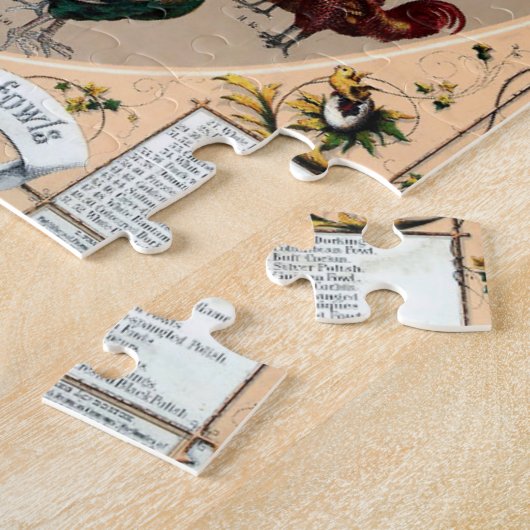 Puzzle Tableau des poulets et des coqs des volailles vint (Côté)