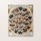 Puzzle Tableau des poulets et des coqs des volailles vint (Vertical)