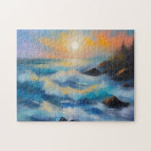 Puzzle Tableau des vagues bleu clair sous le soleil (Horizontal)