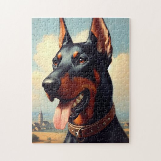Puzzle Tableau Doberman vintage (Vertical)