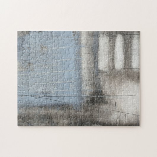 Puzzle Tableau gris et bleu Abstrait (Horizontal)