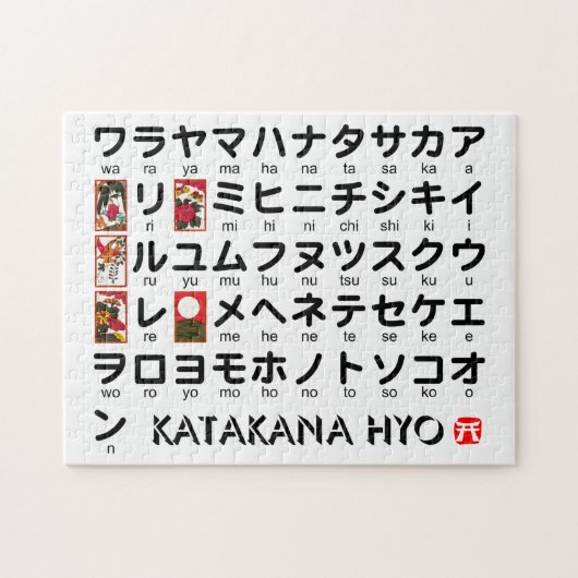 Puzzle Tableau Katakana japonais (Hanafuda) (Horizontal)