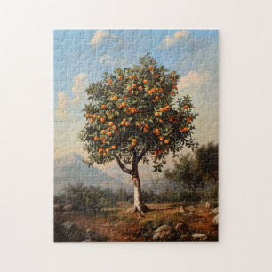 Puzzle Tableau Paysage vintage Orange Tree