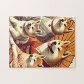 Puzzle Tableau vintage Akita Chien (Horizontal)