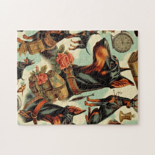 Puzzle Tableau vintage Doberman sans joint (Horizontal)