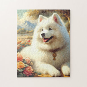Puzzle Tableau vintage Samoyed Dog