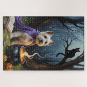 Puzzle Tableau Whimsical Halloween de Cairn Terrier Chien (Horizontal)