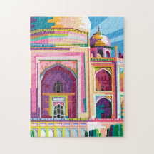 Taj Mahal en Inde Colorée Pop Art