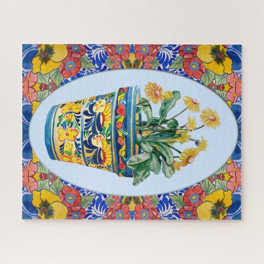 Puzzle Talavera Flower Pot (Horizontal)