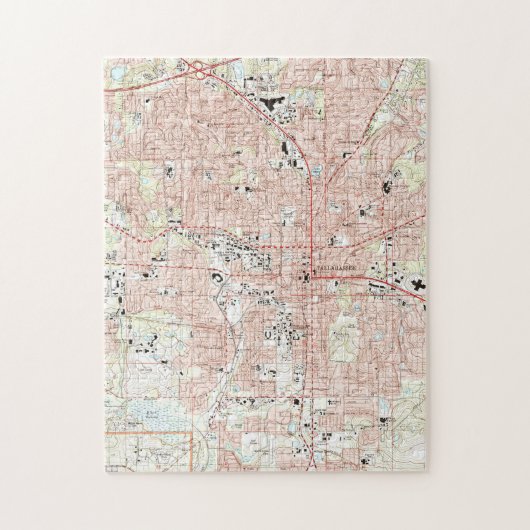 Puzzle Tallahassee la Floride Map (1999) (Vertical)