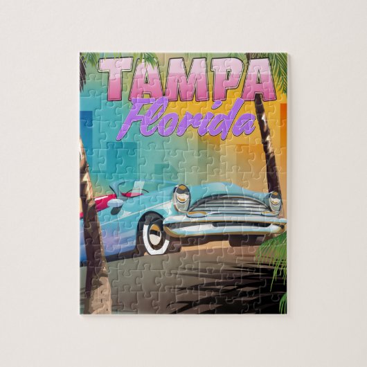 Puzzle Tampa Floride belle affiche de voyage. (Vertical)