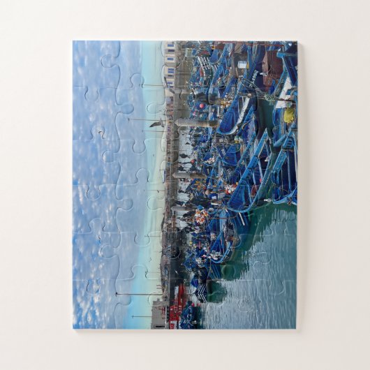 Puzzle Tangled Blue Dreams – Fishing Boats of Essaouira (Vertical)