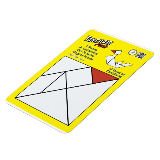 Puzzle Tangram Magnet - 7 Cygnes Baignade en A (Côté Gauche)