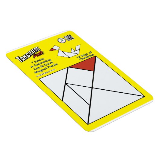 Puzzle Tangram Magnet - 7 Cygnes Baignade en A (Côté Droit)