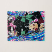 Puzzle Tanjiro Kamado bleu (Horizontal)