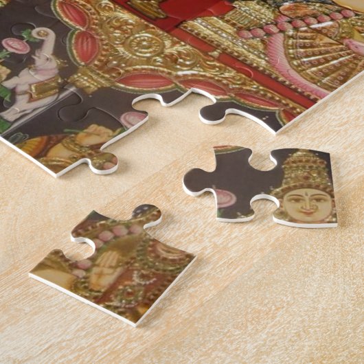 PUZZLE TANJORE PEIGNANT DES SUD INDE D'ASHTALAKSHMI (Côté)