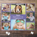 Puzzle Tante Photo Collage Purple<br><div class="desc">Donnez à la plus grande tante du monde un amusant casse-tête photo collage personnalisé qu'elle chérira et appréciera pendant des années. Vous pouvez personnaliser avec huit photos de famille de nièces, neveux, autres membres de la famille, animaux domestiques, etc, customiser l'expression "Meilleure tante jamais" et si elle est appelée "tante",...</div>