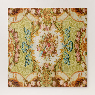 Puzzle Tapisserie française florale rose victorienne baro