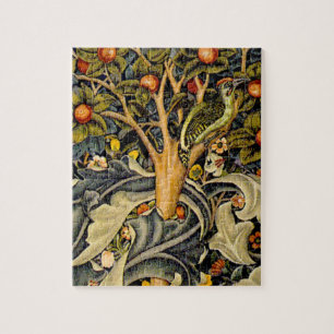 Puzzle Tapisserie Pic-vert de William Morris modèle bleu