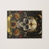Puzzle Tarot Death Card Gothic Witchy Skull & Flowers (Horizontal)