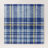 Puzzle Tartan jaune bleu : Plaid tendance (Horizontal)